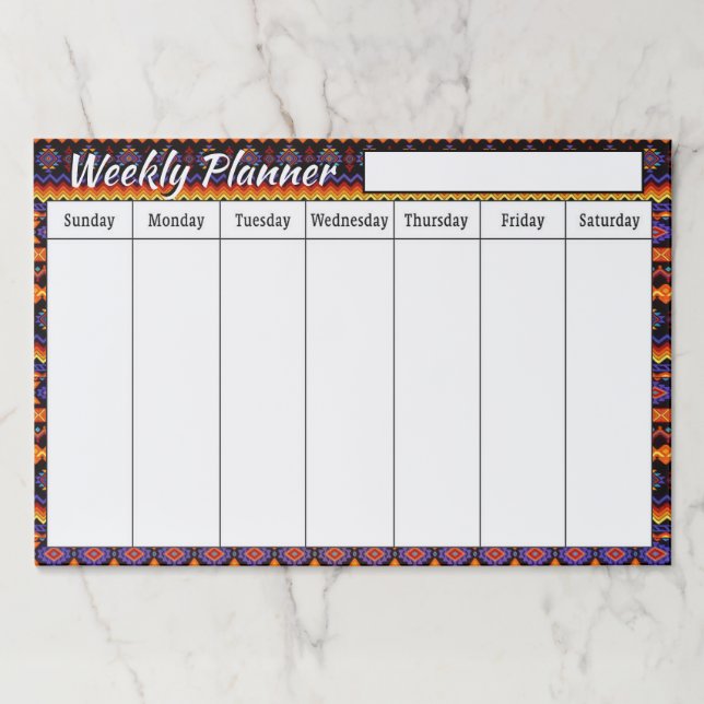 Bright tribal Weekly planner sheets Paper Pad (Front)