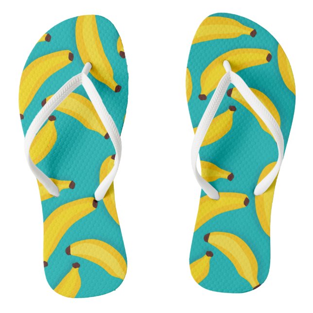 Bright Tropical Banana Flip Flops (Footbed)