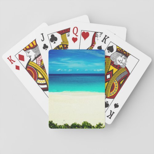 Bright Tropical Beach Poker Cards