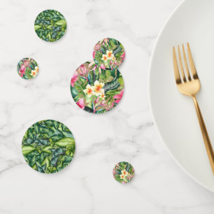 Bright Tropical Botanical Leaves Hawaiian Party Confetti