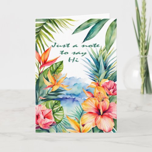 Bright Tropical Colors to Say Hello Card
