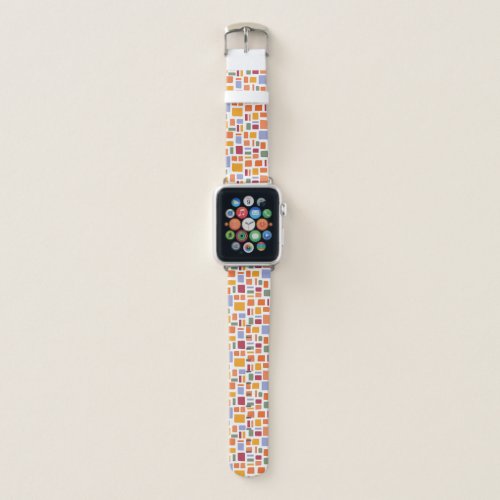 Bright Tropical Colors Wonky Squares  Rectangles Apple Watch Band