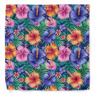 Bright Tropical Floral Bandana
