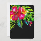 Bright Tropical Floral Hibiscus & Leaves Sweet 16 Invitation (Back)