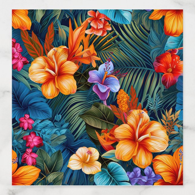 Bright Tropical Floral Seamless Pattern Envelope Liner (Design)