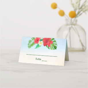 Bright Tropical Floral Wedding Table Place Card