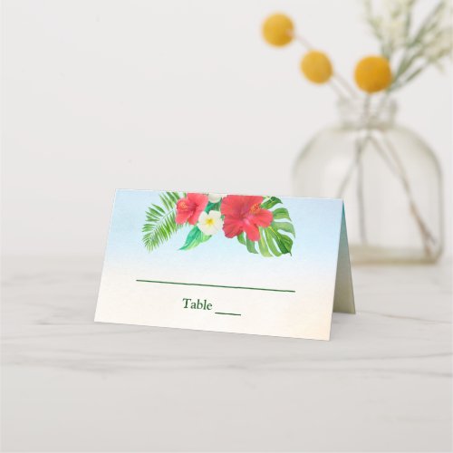 Bright Tropical Floral Wedding Table Place Place Card