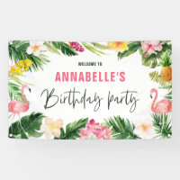 Bright tropical foliage birthday party