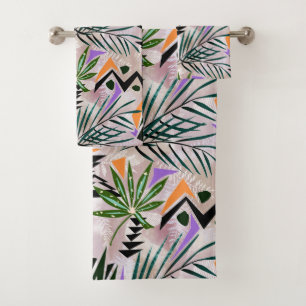 Bright tropical Hawaiian illustration Bath Towel Set