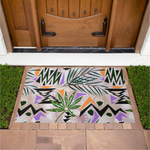 Bright tropical Hawaiian illustration, Doormat