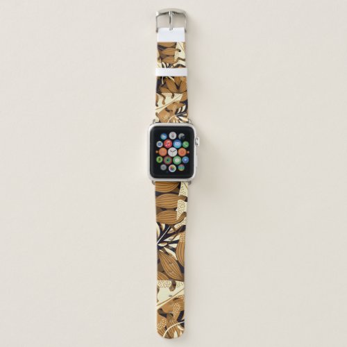 Bright Tropical Leaves Dark Pattern Apple Watch Band