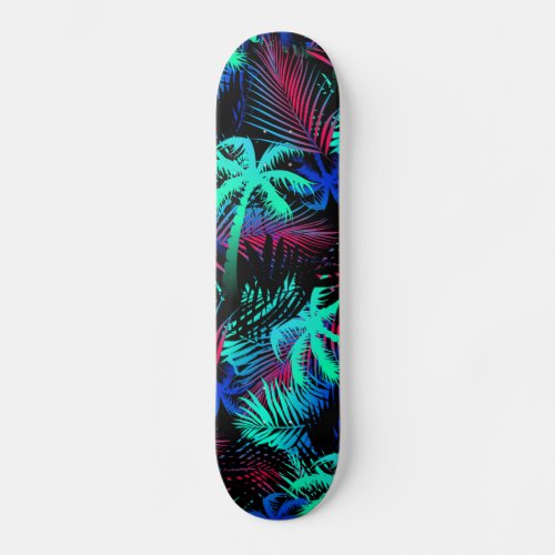 Bright tropical palms skateboard