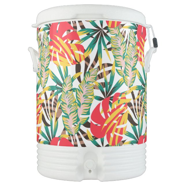 Bright Tropical Pattern Beverage Cooler (Front)