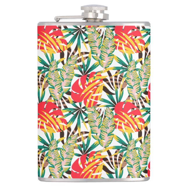 Bright Tropical Pattern Flask (Front)