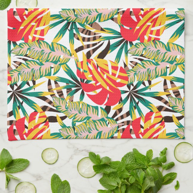 Bright Tropical Pattern Kitchen Towel (Folded)