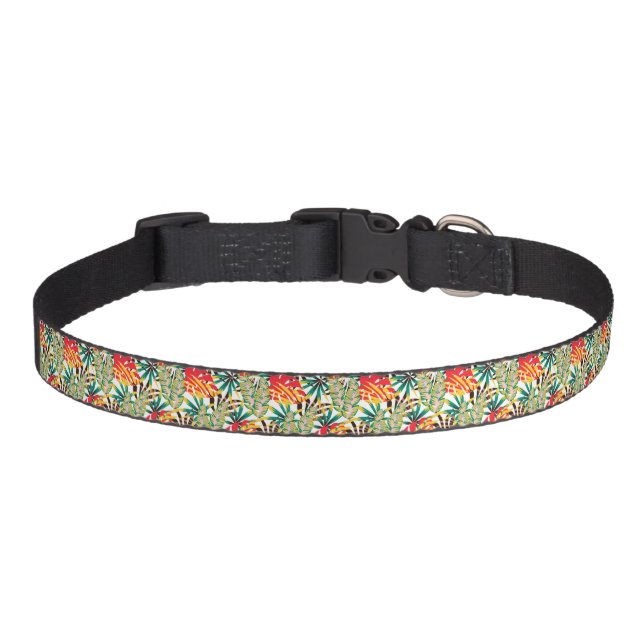 Bright Tropical Pattern Pet Collar (Front)