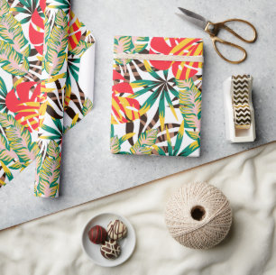 Bright Tropical Pattern Wrapping Paper