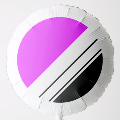 Bright Tropical Pink Black White Racing Stripes Balloon