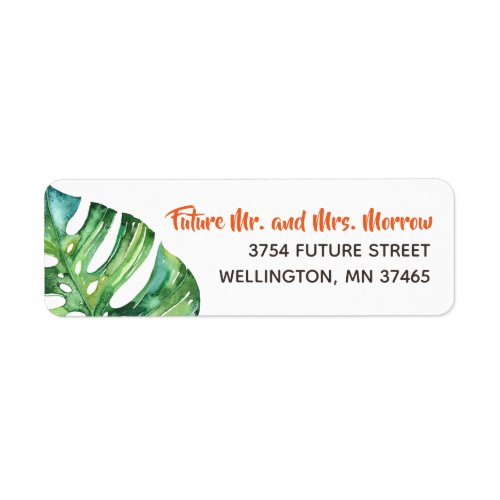 Bright Tropical Watercolor Flower Return Address Label