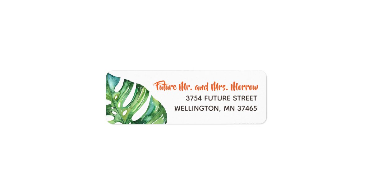 Bright Tropical Watercolor Flower Return Address Label | Zazzle