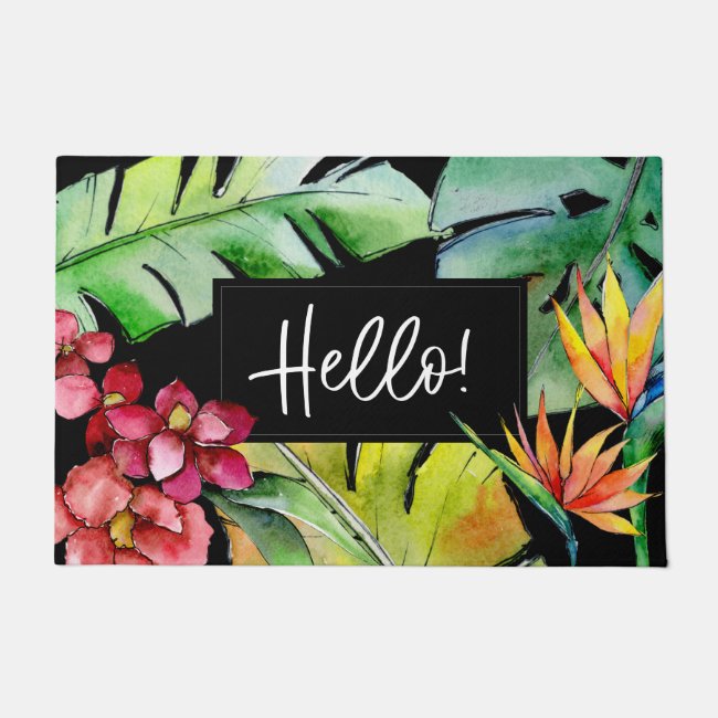 Bright Tropical Watercolor Hello Welcome