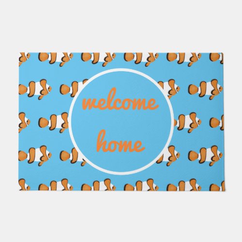 Bright Tropical Welcome Home Clown Fish Doormat