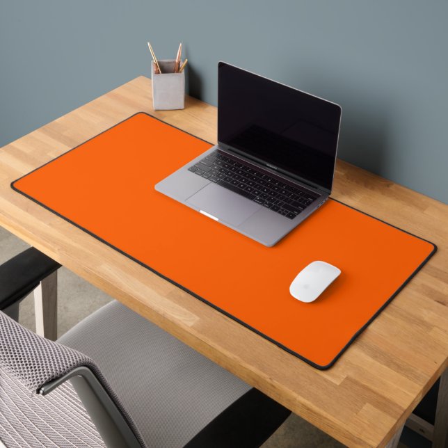 Bright True Orange Solid Color Desk Mat (Office 2)