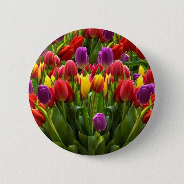 Bright Tulips Button (Front)