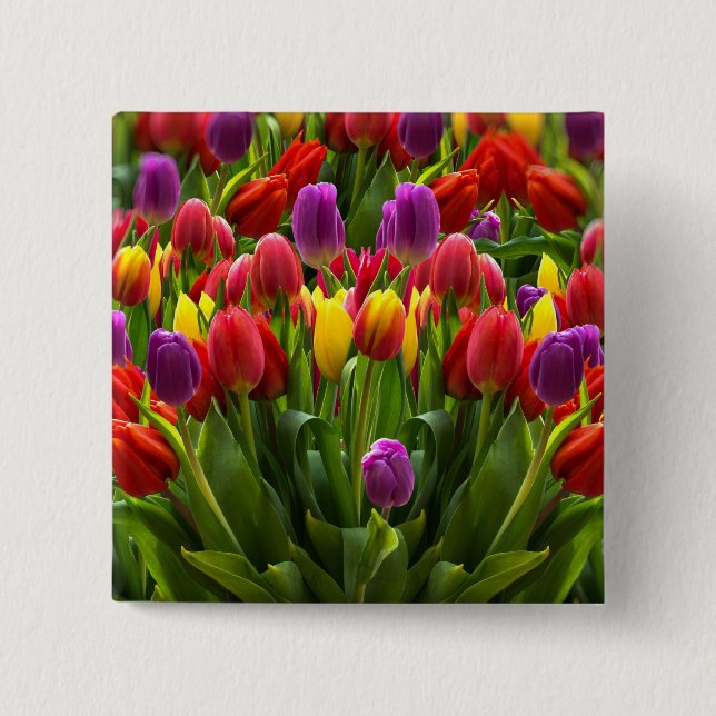 Bright Tulips Button (Front)