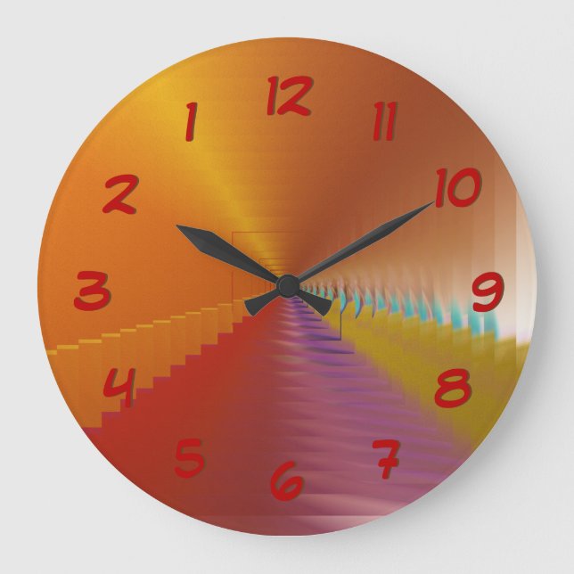 Bright Tunnel Escape Abstract Backwards Clock (Front)