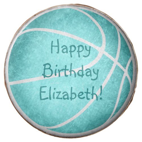 bright turquoise basketball birthday party chocolate covered oreo
