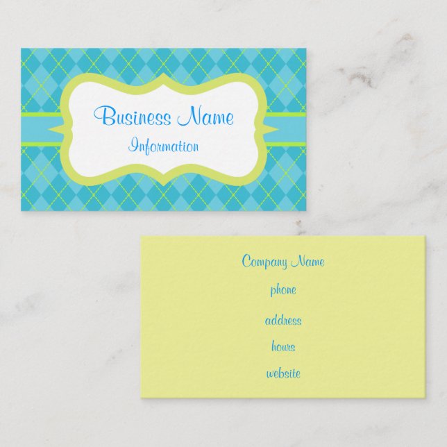 Bright Turquoise Business Card (Front/Back)