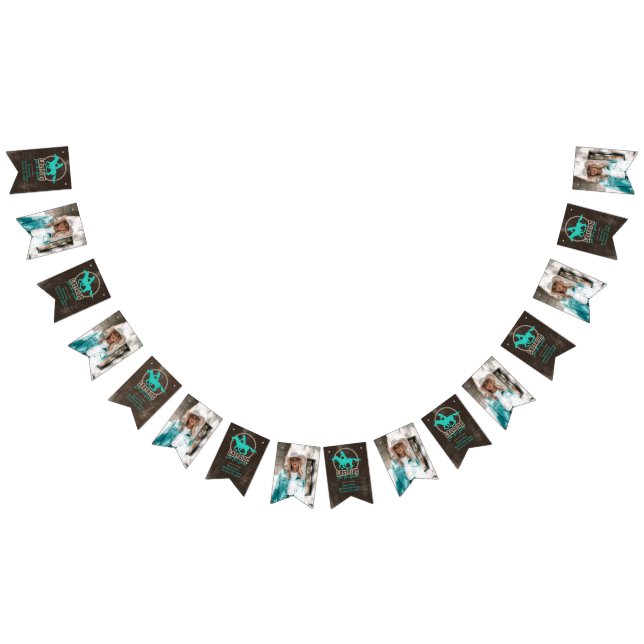 Bright Turquoise Last Ride For The Bride Bunting Flags (All)