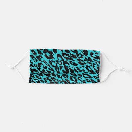 Bright Turquoise Leopard Adult Cloth Face Mask