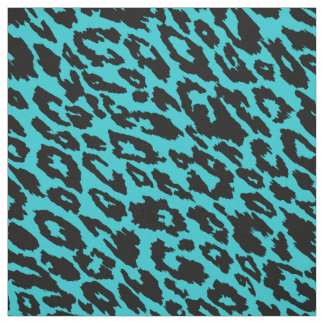Bright Turquoise Leopard Fabric