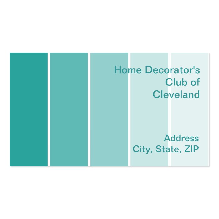 Bright Turquoise Paint Samples Business Card Zazzle