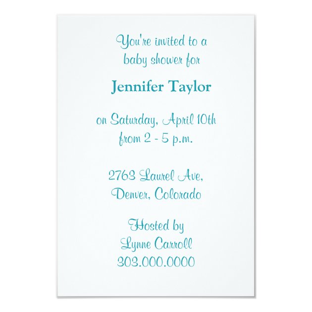 Bright Turquoise Polka Dot Baby Shower Invitation