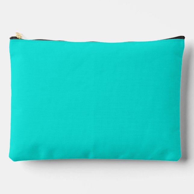 Bright Turquoise Solid Color Accessory Pouch (Front)