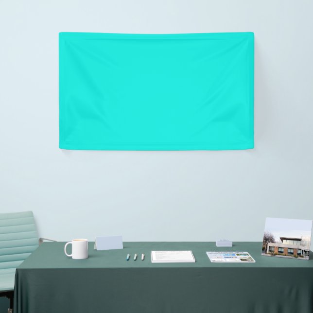 Bright Turquoise Solid Color Banner (Tradeshow)