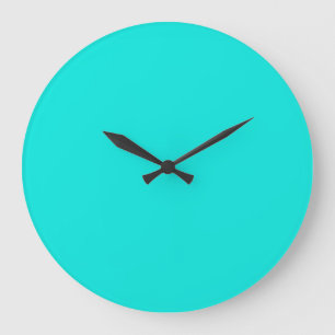 Bright Turquoise Solid Color Large Clock