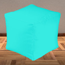 Bright Turquoise Solid Color Pouf