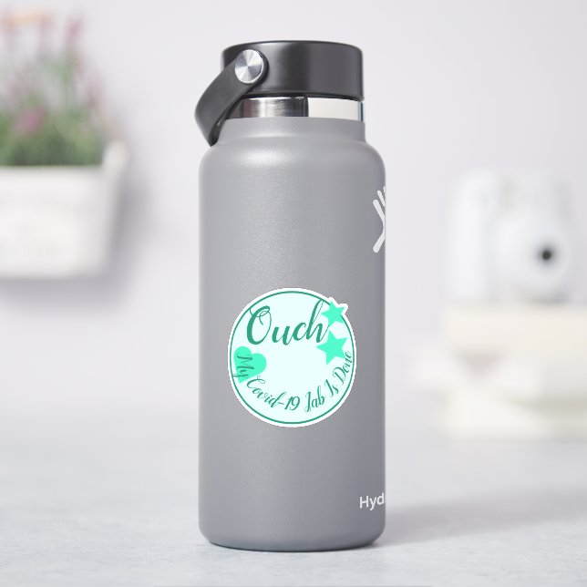 Bright Turquoise Stars With Heart Shape  Sticker (HydroFlask)