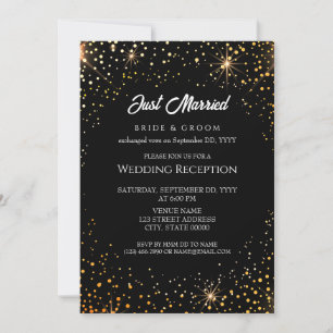 Bright twinkling lights wedding reception invitation