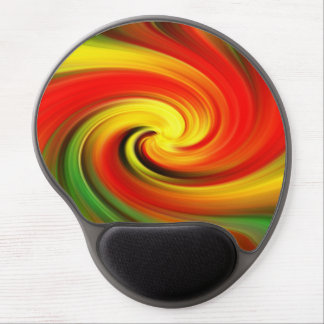 Bright twirly mix of colors gel mouse pad