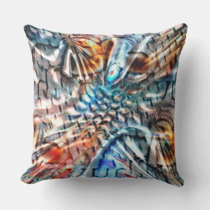 Bright, twisted colored velvet or plumage outdoor pillow