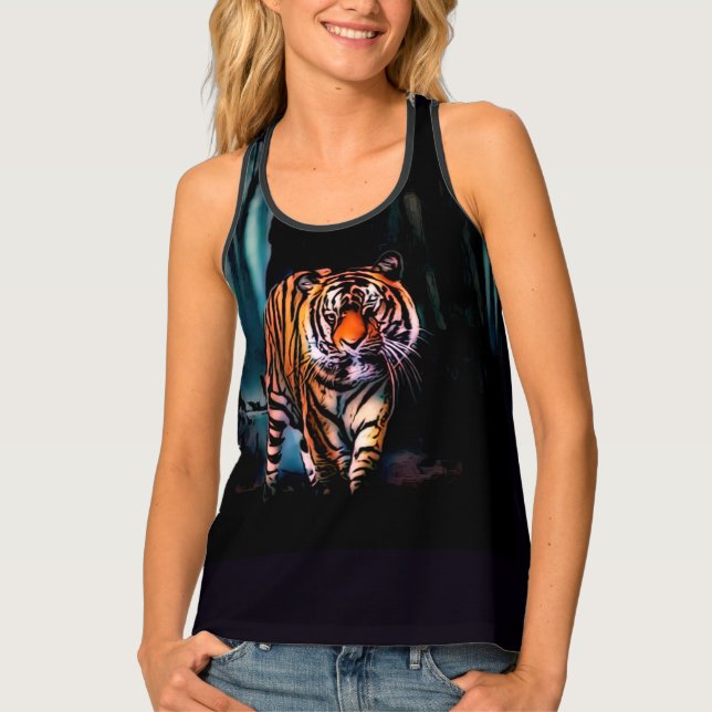 Bright Tyger Dark Forest Tank Top (Front)
