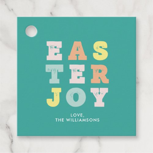 Bright Typographic Easter Joy Favor Tags
