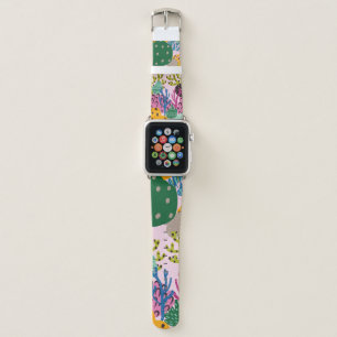 Bright underwater illustration pattern with beauti apple watch band