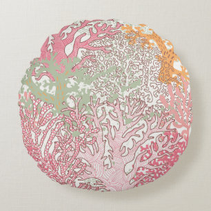 Bright underwater seamless pattern with beautiful round pillow