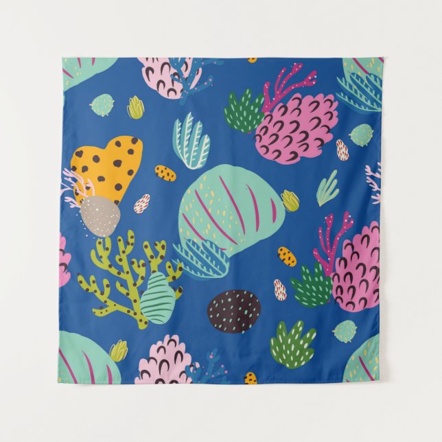 Bright underwater seamless pattern with beautiful  tapestry (Front)